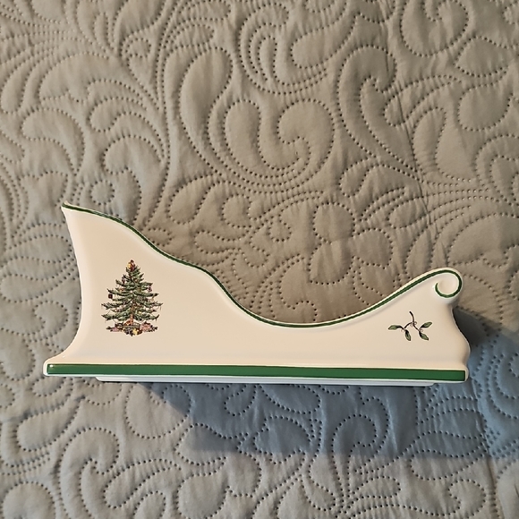 Spode Christmas Tree Sleigh Dish/Server - Picture 1 of 5